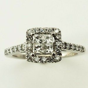 Vintage 14 Karat White Gold and Diamond Ring Size 4.25 #10251